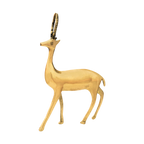 Golden-toned standing deer statue with tall antlers