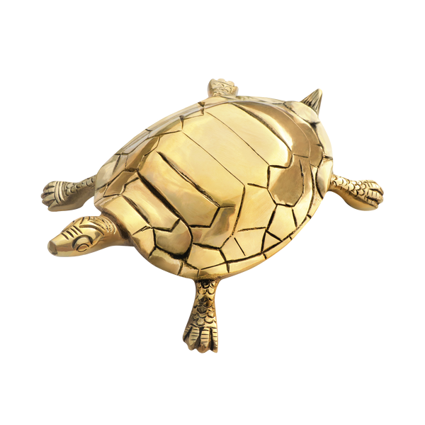 Golden Vastu Tortoise with sculpted shell