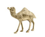 Golden camel statue with ornate carved detailing