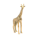 Light gold-brass giraffe figurine with detailed patterned body