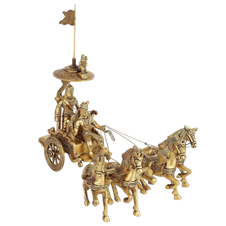 Golden chariot statue with four horses