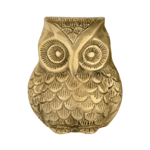 Antique gold-bronze owl spiritual decor piece