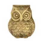 Antique gold-bronze owl spiritual decor piece