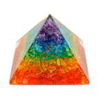 Colorful 7 Chakra crystal coil pyramid