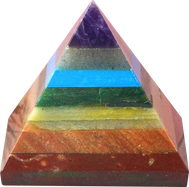 Colorful natural 7 Chakra crystal pyramid