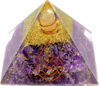 Purple amethyst crystal pyramid