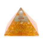 Golden yellow citrine crystal pyramid