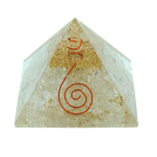Pale selenite crystal pyramid