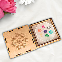 7 Chakra Selenite Charging Plate - For Crystal Charging, Energy Cleansing & Chakra Alignment