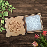 Selenite Shreeyantra Charging Plate - For Crystal Cleansing, Abundance & Divine Energy