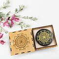 Black Tourmaline Shreeyantra Plate - For Protection, Vastu Correction & Negative Energy Removal