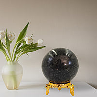 Black Tourmaline Crystal Ball - For Protection, Grounding & Negative Energy Shield