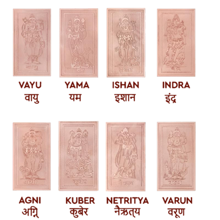 Square Digpal painting poster with eight devotional panels, white borders, and dark red labels