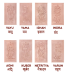 Square Digpal painting poster with eight devotional panels, white borders, and dark red labels