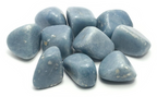 Angelite tumble stones in pale blue, blue-grey, powder-blue, and soft white tones
