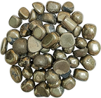 Natural polished Pyrite tumble stones with metallic gold and gunmetal tones