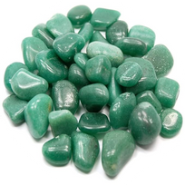 Polished green aventurine tumble stones with natural lighter inclusions