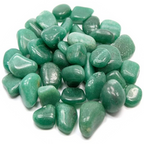 Polished green aventurine tumble stones with natural lighter inclusions