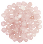 Natural polished Rose Quartz tumble stones in soft pink tones
