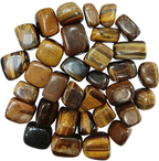 Natural polished Tiger's Eye tumble stones in golden brown and amber tones