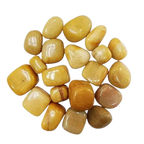 Natural polished Yellow Jade tumble stones in warm yellow and earthy tones