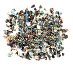 Azurite crystal chips in varied teal-blue, green, charcoal, and earthy tones