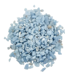 Angelite crystal chips in pale blue, powder-blue, and white tones
