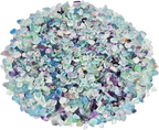 Fluorite crystal chips in pastel blue, mint, lavender, purple, and white tones