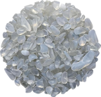 Milky white and pale blue Opalite Crystal Chips with a soft translucent sheen