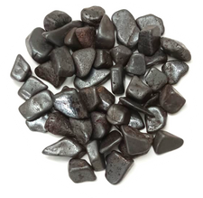 Natural polished Red Agate tumble stones in deep red, charcoal, and earthy brown tones