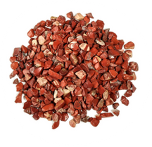 Red Jasper crystal chips in terracotta red, brick, rust, and earthy tones