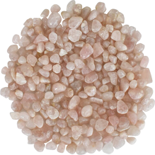 Rose Quartz crystal chips in blush pink, pale peach, cream, and soft white tones