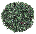 Natural deep green and burgundy-red Ruby-Zoisite Crystal Chips