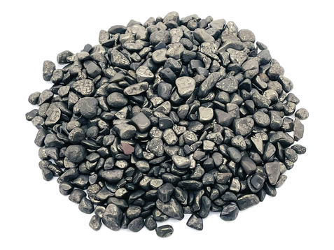 Natural dark metallic gray and silver-gray Pyrite Crystal Chips