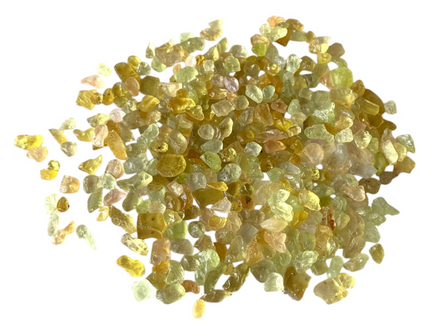 Irregular translucent yellow and pale golden Yellow Sapphire Crystal Chips