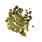 Emerald crystal chips in varied green, olive, and earthy tones