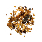Hessonite crystal chips in amber, honey-brown, and earthy tones