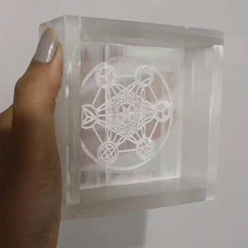 Selenite Charging Box 3 Inch - For Crystal Storage, Energy Cleansing & Overnight Charging