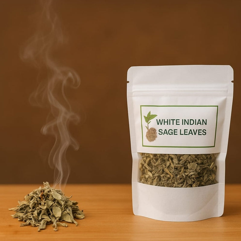 Indian White Sage Leaves - For Space Cleansing, Negative Energy Removal & Spiritual Purification