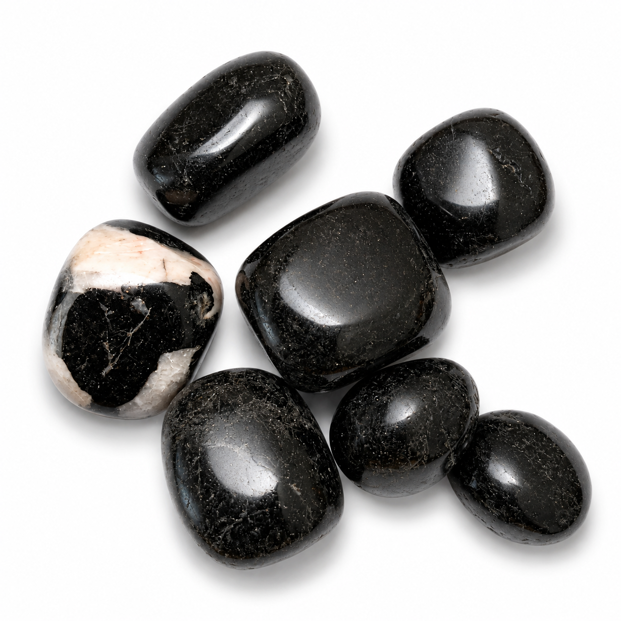 Black Ebony Tumble Stone - For EMF Protection, Grounding & Negative Energy Repelling, Space Clearing