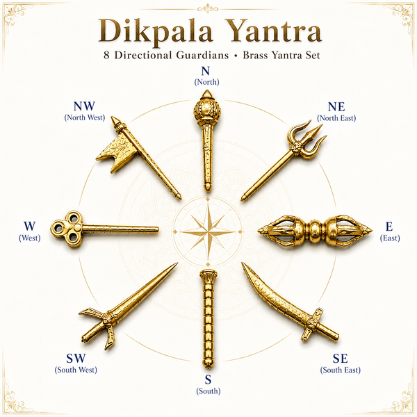 Vastu Ashta Dikpala Yantra / Shastra – Sacred 8 Directional Guardian Brass Set