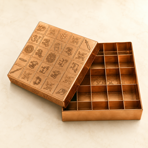 Auric Empty Manjusha Box - Sacred Container for Crystals, Remedies, and Divine Objects