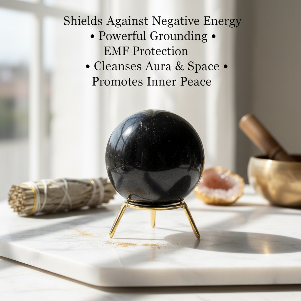 Black Tourmaline Crystal Ball - Benefits