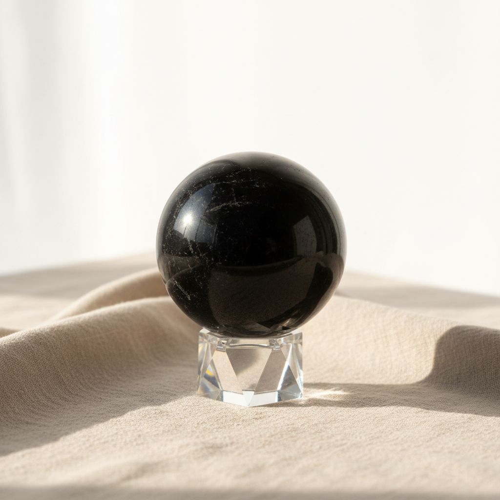 Black Tourmaline Crystal Ball - Premium