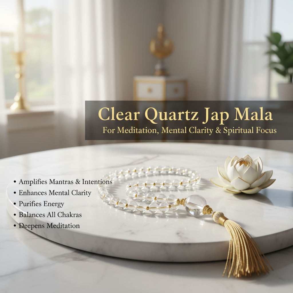 Clear Quartz Jap Mala - Benefits