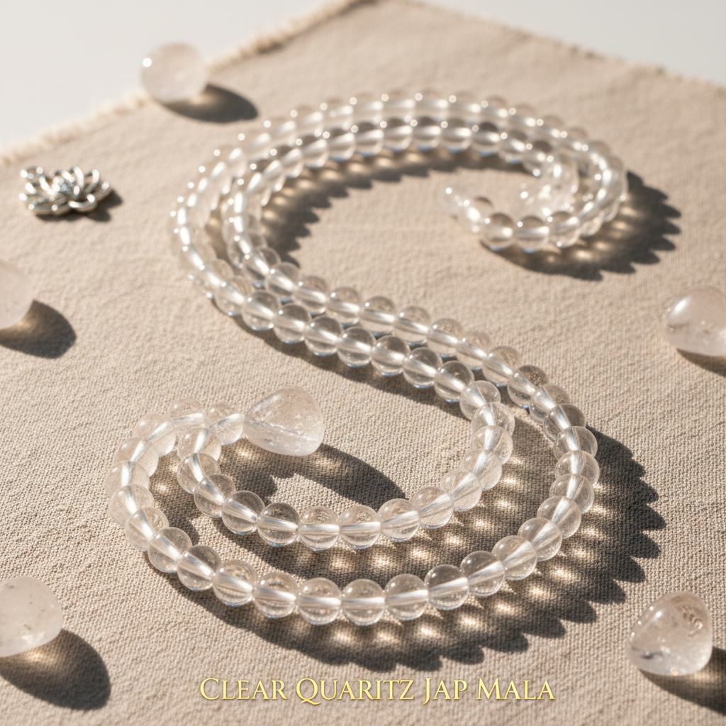 Clear Quartz Jap Mala - Premium