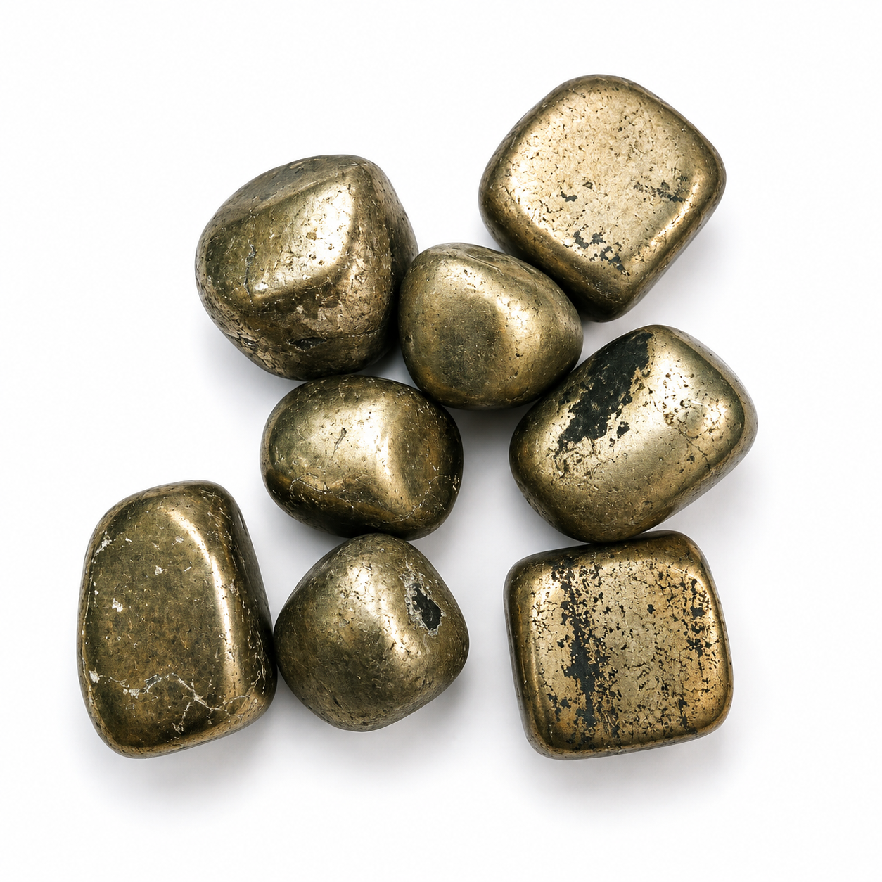 Golden Pyrite Tumble Stone - For Wealth Manifestation, Prosperity & Protection, Confidence & Abundance