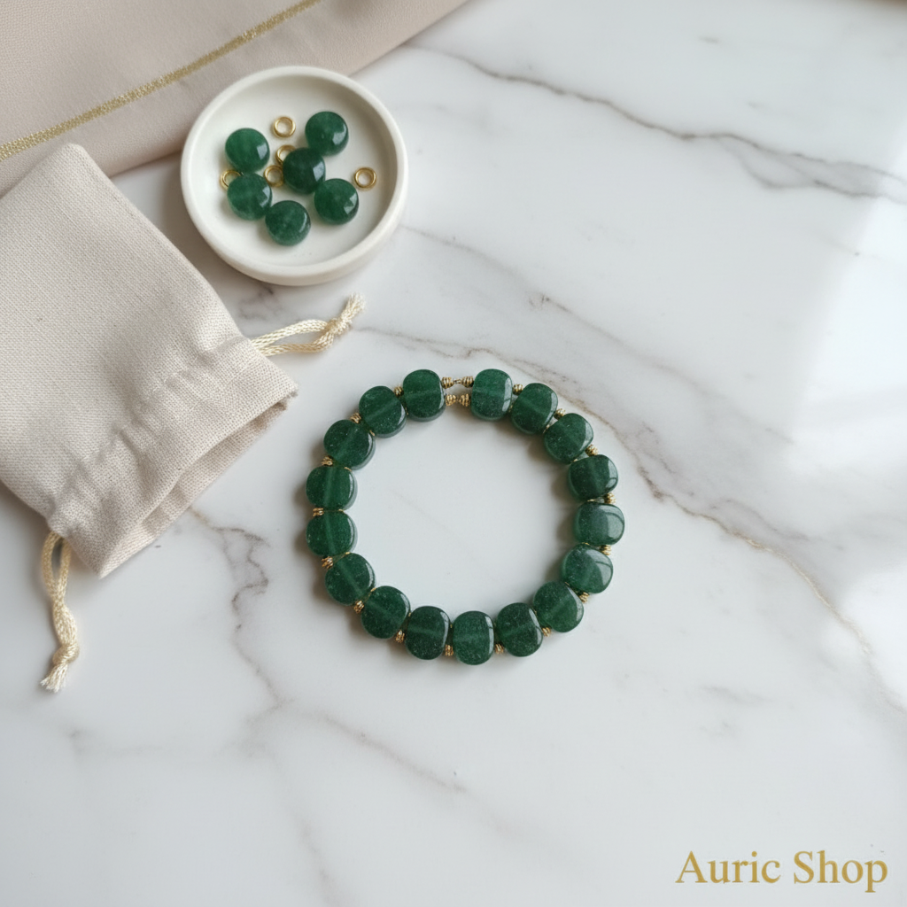 Green Aventurine Flat Lay