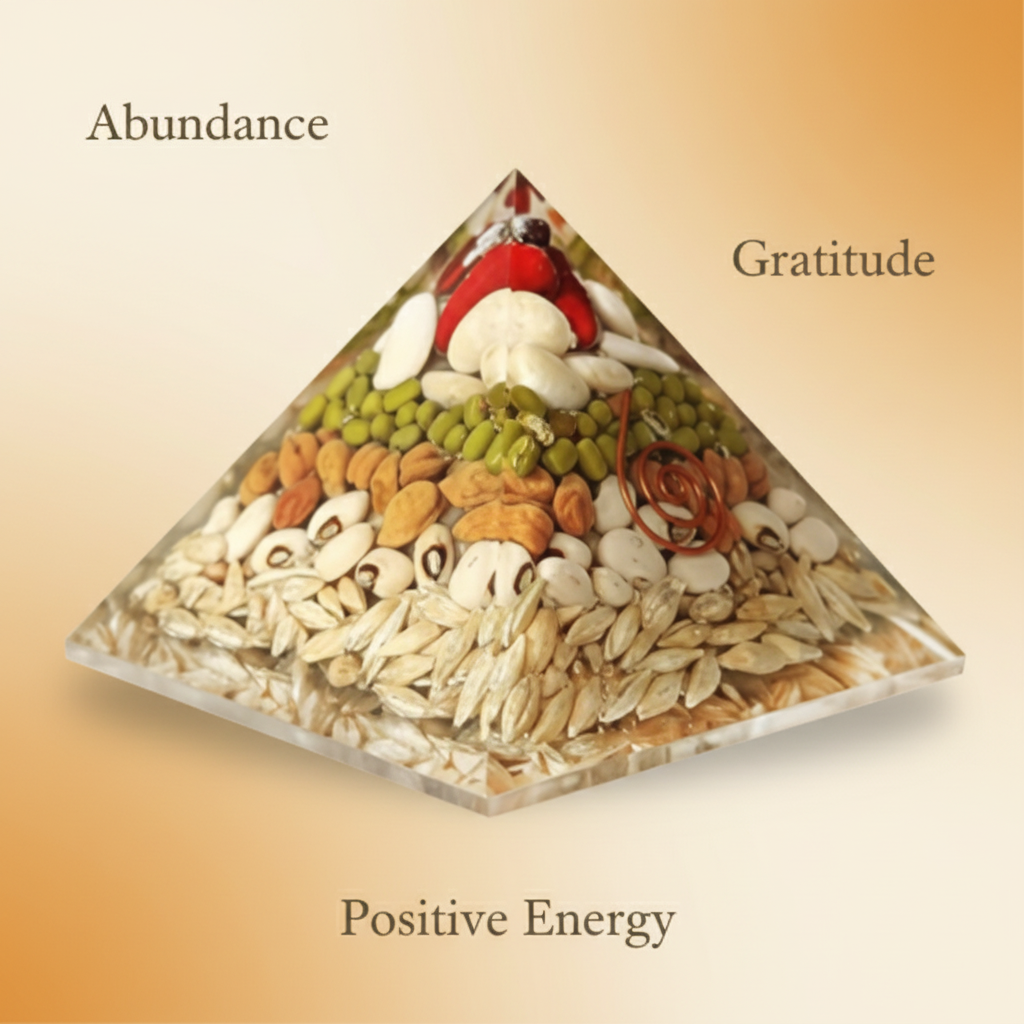 Annapurna prosperity pyramid with abundance, gratitude and positive energy themes