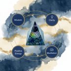 Lapis Lazuli crystal pyramid with wisdom, clarity, positive energy and meditation benefits